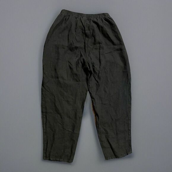 Match Point Woman's Black 100% Linen Pants Stretch Comfort USA Small - Picture 2 of 5